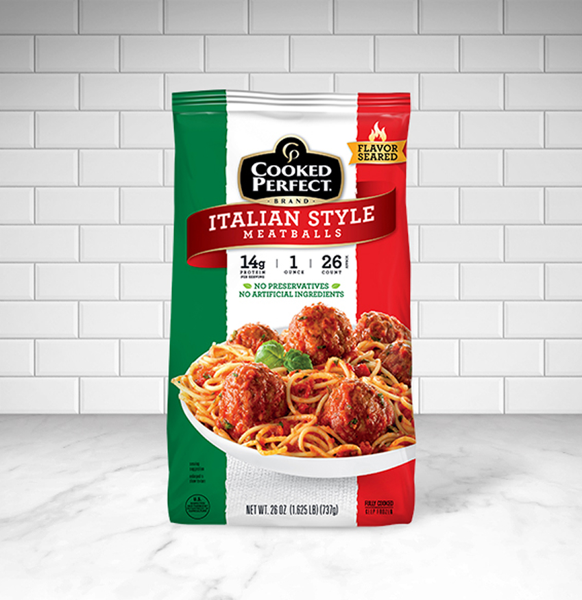 Cooked Perfect Italian Style Frozen Meatballs