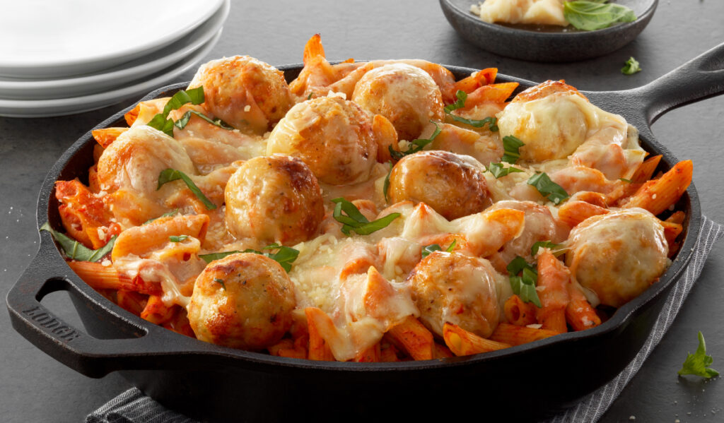 Chicken Parm Cheesy Pasta Bake