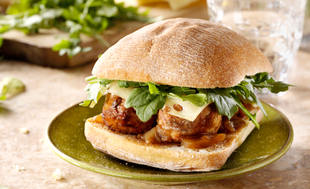 Meatball Sandwich on Ciabatta