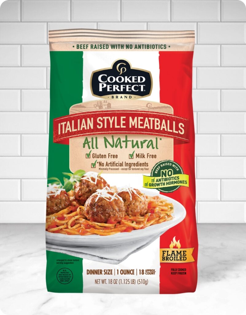 Cooked Perfect All Natural Italian Style Meatballs