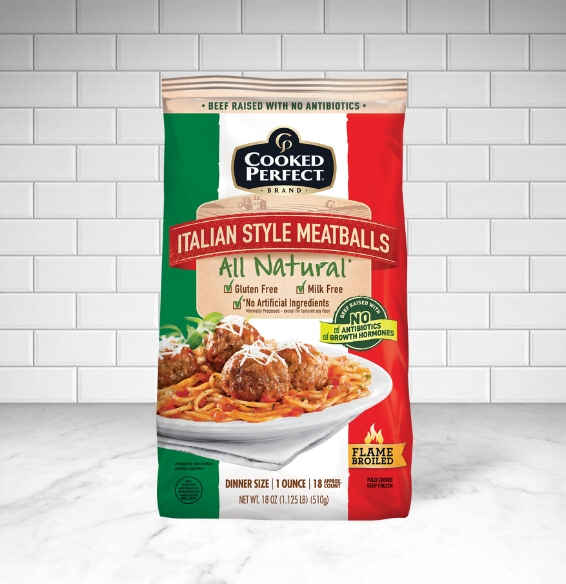 Cooked Perfect All Natural Italian Style Meatballs
