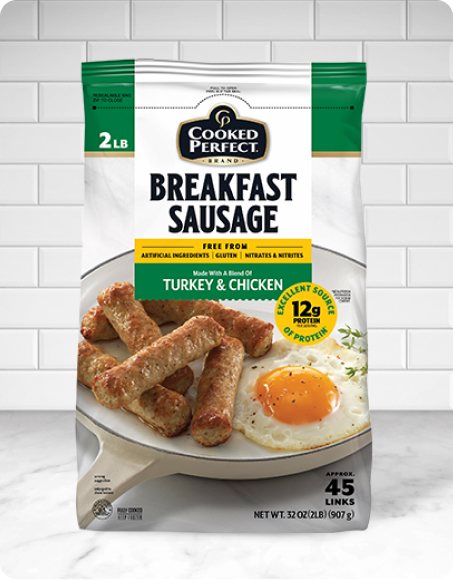Cooked Perfect® Breakfast Sausage - Turkey & Chicken 32 oz.