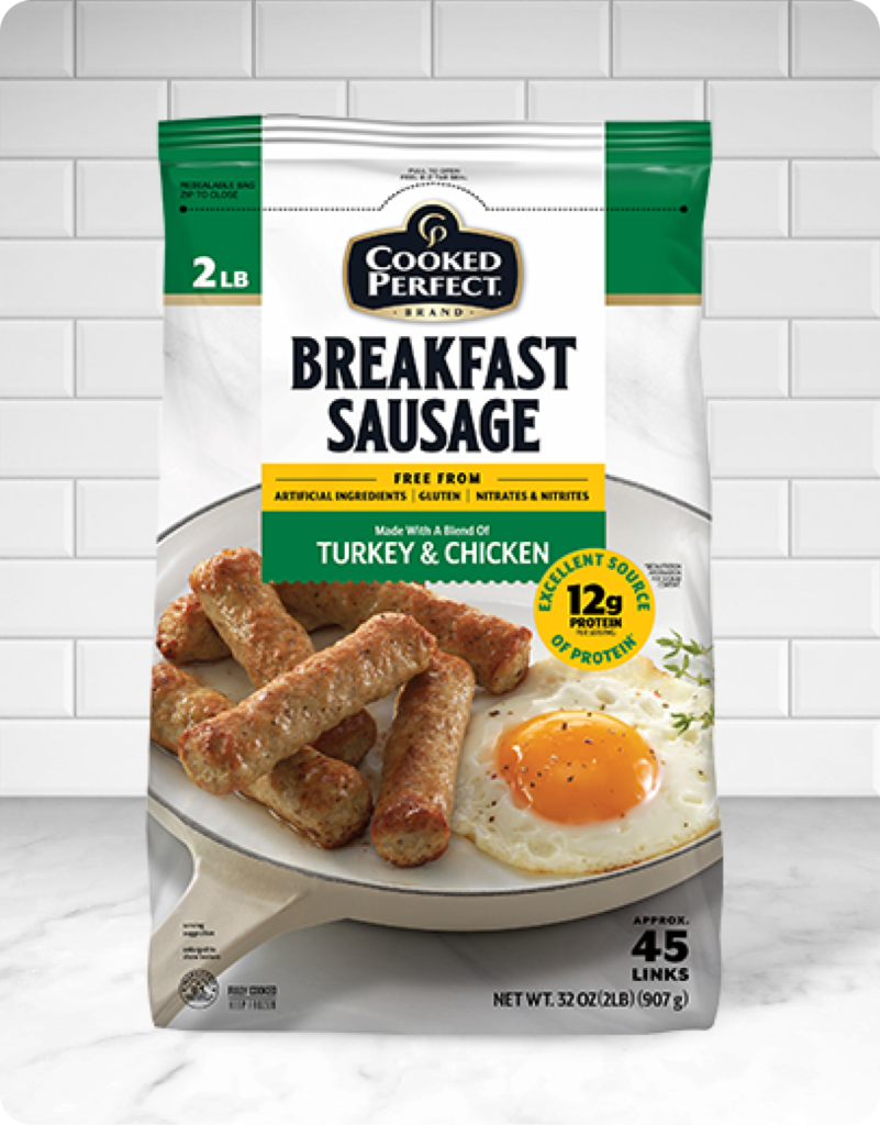 Cooked Perfect® Breakfast Sausage - Turkey & Chicken 32 oz.