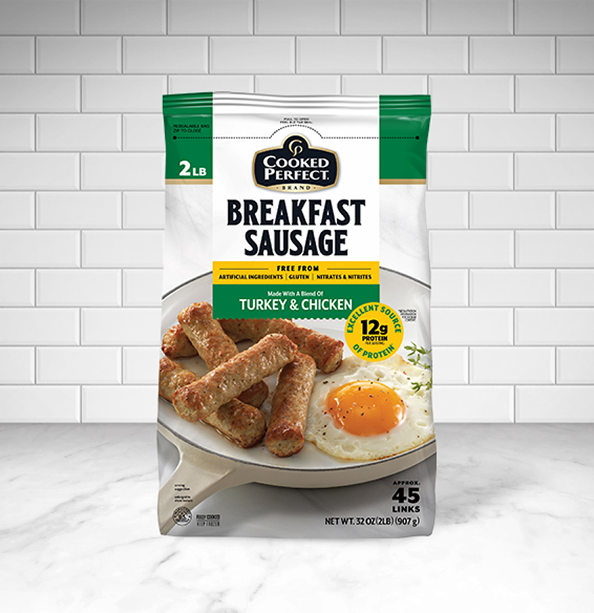 Cooked Perfect® Breakfast Sausage - Turkey & Chicken 32 oz.